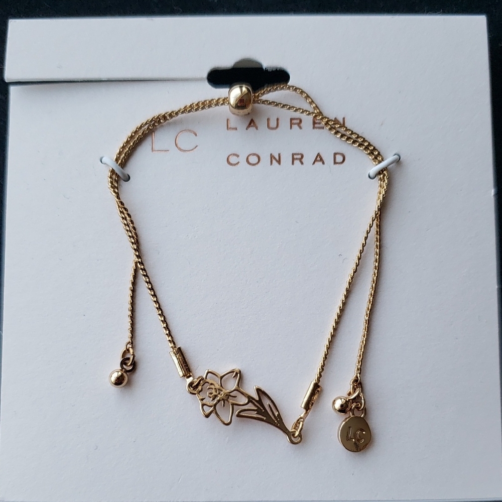 LC Lauren Conrad Gold Tone Adjustable Bracelet